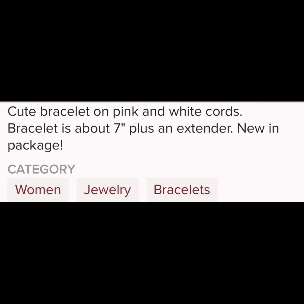 Softball Mom Adjustable Pink & White Bracelet - Picture 2 of 2